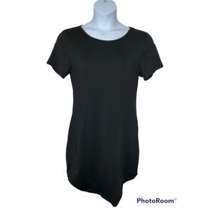 xShein Curve 14 Dress Black T Shirt Dress Round Hem Short Sleeve Round Neck 1XL